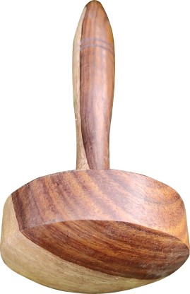 Brown Dal/Lassi Ghotni /Wooden Handmade Non-Stick Potato/Vegetable/Pav Bhaji Masher - 1 Pc Kismis Wooden Hand Masher 