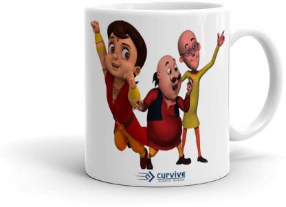 Curvive Coffee | Motu Patlu Bheem Printed Coffee Tea Milk 300 ml | Cartoon  | Gift