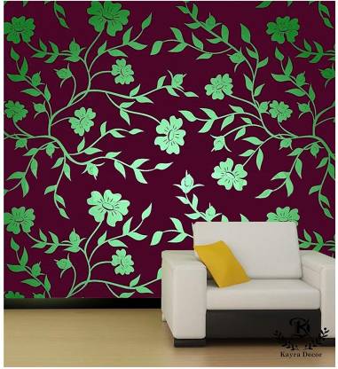 Kayra Decor Floral Plant Wall Design Stencils For Wall Painting For Home  Wall Decoration � Suitable