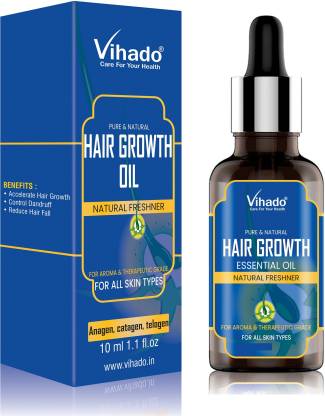 Vihado Best Oils for Hair Growth & Thickness (Men & Women) (10 ml) (Pack of  1) Hair Oil - Price in India, Buy Vihado Best Oils for Hair Growth &  Thickness (Men