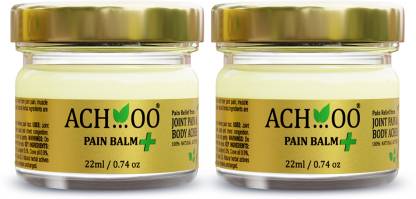 ACH...OO Natural Pain Balm Plus -22 ml With Wintergreen and Eucalyptus Oil (Pack of 2) Balm