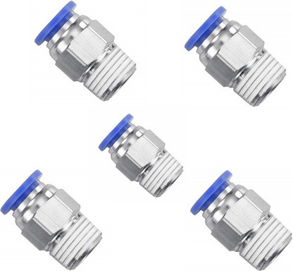 5pcs 8 mm Tube Push in Fitting to 1/4" BSPT Male Air Pneumatic Connector 