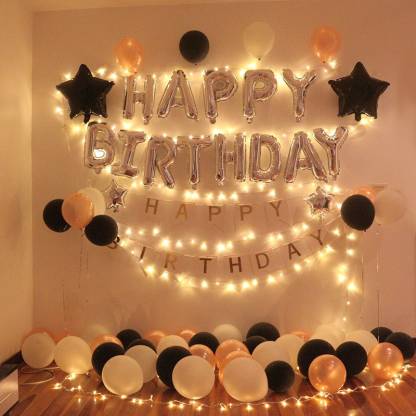 Hk Balloons 57 Pcs Happy Birthday Combo, Light Decoration Ideas For Birthday