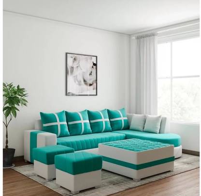 Lifestyle Furniture Damass Green Fabric, Light Green Leather Sofa Set