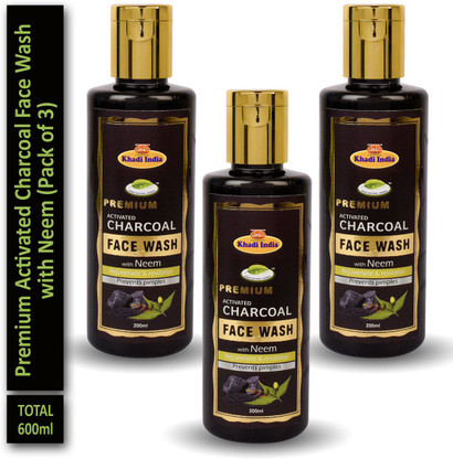 khadi natural charcoal face wash