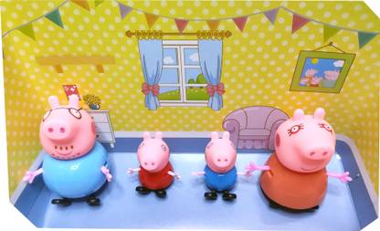 FLYmart Peppa Pig Family Set ( Set of 4 PCS/Set) | Movable Hands, Legs and Head | Peppa, George, Mummy And Daddy - Peppa Pig Family Set ( Set of 4 PCS/Set) | FLYmart Peppa Pig Family Set ( Set of 4 PCS/Set) | Movable Hands, Legs and Head | Peppa, George, Mummy And Daddy - Peppa Pig Family Set ( Set of 4 PCS/Set) |