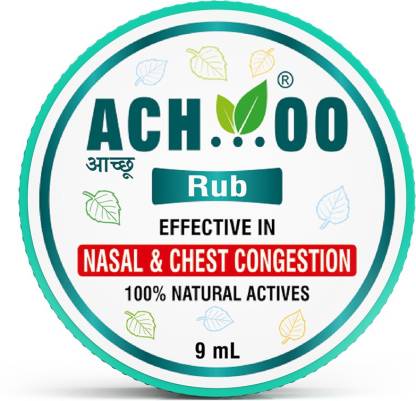 ACH...OO Rub for Nasal and Chest Congestion With 100% Natural Actives Balm