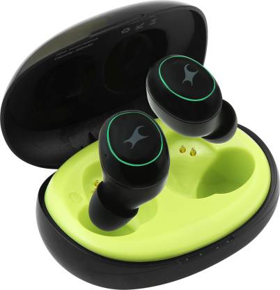 Fastrack Reflex Tunes FT1BKB02 Buds Bluetooth Headset  (Black, Green, True Wireless)