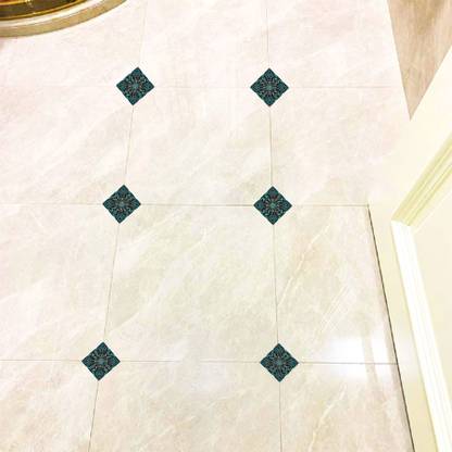 blue small floor tiles