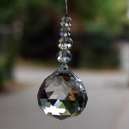 H&D Chandelier Crystals Ball Rainbow Suncatcher Prisms,Colorful Crystal Ball Pendant Chandelier Decor Hanging Prism Ornaments,Feng Shui Faceted Ball 