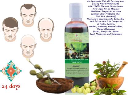 24 DAYS Ayurvedic Hair Regrowth Oil, Prevents Hair Loss, Stimulates Hair  Follicles and Maintain Healthy Scalp Hair Oil - Price in India, Buy 24 DAYS Ayurvedic  Hair Regrowth Oil, Prevents Hair Loss,