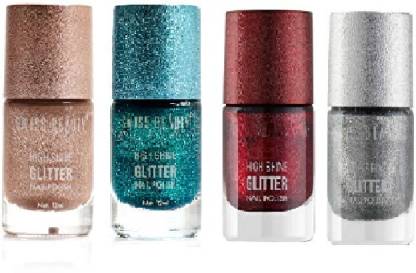 SUPER Longing High Shine Glitter Nail Polish 4 shade Multi - Price in  India, Buy SUPER Longing High Shine Glitter Nail Polish 4 shade Multi  Online In India, Reviews, Ratings & Features 