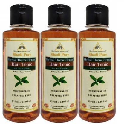 Khadi Pure Thyme Henna Hair Tonic Oil - 210ml (set of 3) Hair Oil - Price  in India, Buy Khadi Pure Thyme Henna Hair Tonic Oil - 210ml (set of 3) Hair
