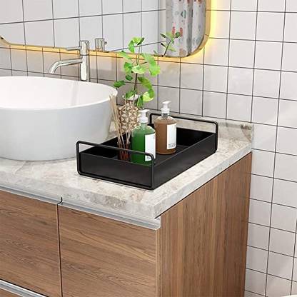 Sociya Multi Organizer Kitchen Tray Storage Counter Top Bathroom Shelf Cosmetic Box Vanity Black In India Sociya Multi Organizer Kitchen Tray, Bathroom Vanity Tray Organizer