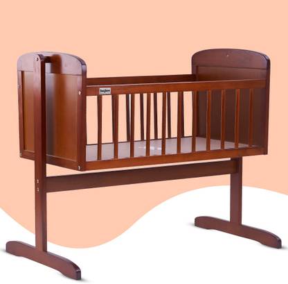 Baybee Lucenta Wooden Cradle For Baby New Born Baby Swing Cradle Baby Crib With Mosquito Net Baby Jhula With Swing Lock Function Baby Bed Wooden Cot For Sleeping Walnut Brown