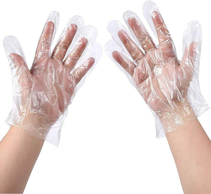 transparent plastic gloves
