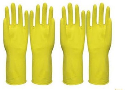 14 Waterproof Work Gloves 2 Pack Hands Forearm Protection Clean for Household Cleaning Fishing Auto Garden Watering Mechanic Multipurpose. Double Coating Chemical Resistant Oil Grip Kitchen Gloves 