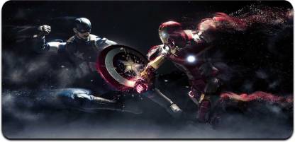 Ryca Iron Man And Captain America Wallpaper 3D Design High Resolution Desk  Pad With Non-Slip Base For Gaming||PC||Laptop||Keyboard Mousepad - Ryca :  