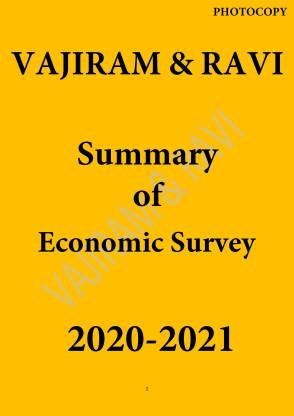 Vajiram & Ravi Summary Of Economic Survey 2020-21 (Photocopy): Buy ...