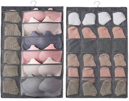 Corslet Hanging Organizer Double Sided 36 Pockets Clear Hanging Bag Socks Bra Underwear Rack Hanger Storage Organizer Wall Hanging Closet Shelves Storage Pockets Regular Organizer Price In India Buy Corslet Hanging