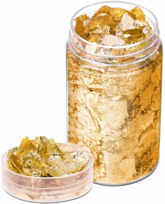 3 Bottles Gold Foil Flakes Gilding Flakes Imitation Foil Flakes Metallic Leaf Flakes for Nails Painting Arts 5 Grams/Bottle Resin Jewelry Making Decoration Crafts 3 Colors 