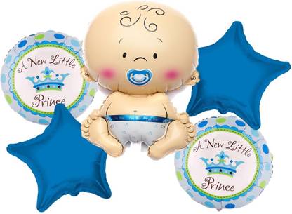 Flipkart Com Bash N Splash Printed Its A Baby Boy A New Little Prince Baby Shower Announcement Party Foil Balloon Set Of 5 Pcs Balloon Balloon