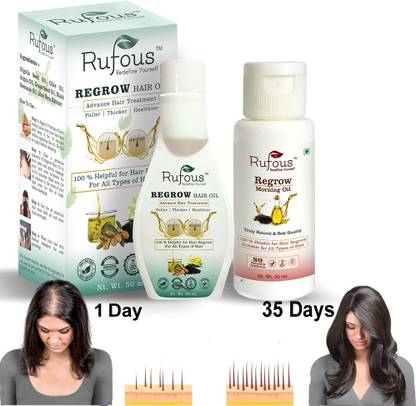 Rufous Regrow Hair Oil & Morning Oil for Hair Growth Oil, Anti Dandruff & Hair fall Control Ayurvedic Oil, Hair Fall Control Free From Parabens, Sulphates & Silicones Hair Oil - Price Rufous Regrow Hair Oil & Morning Oil for Hair Growth Oil, Anti Dandruff & Hair fall Control Ayurvedic Oil, Hair Fall Control Free From Parabens, Sulphates & Silicones Hair Oil - Price