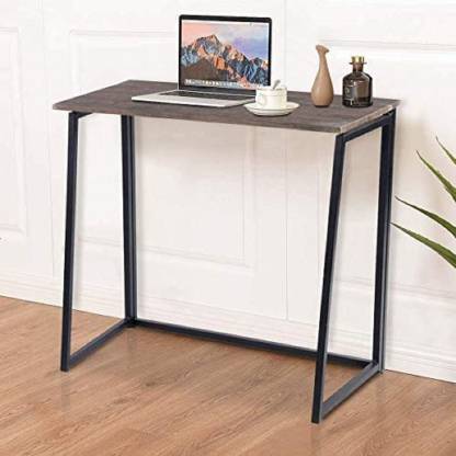 Priti Folding Desk Industrial Style Small Computer Desk Space Saving Fordable Study Table Easy Assembly Desk Walnut Engineered Wood Study Table Price In India Buy Priti Folding Desk Industrial Style Small