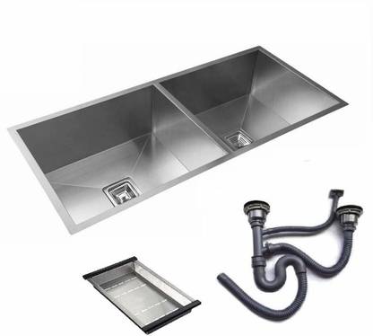 Spazio Garnet Series Stainless Steel Double Bowl Hand Made Kitchen Sink Matte Finish Size 45x20 Vessel Sink Price In India Buy Spazio Garnet Series Stainless Steel Double Bowl Hand Made