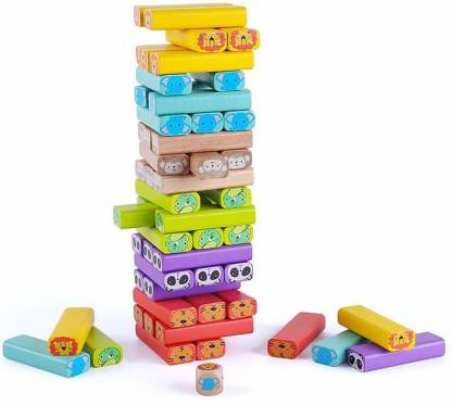 Amaxone Animal Colored Stacking Game Wooden Building Blocks Tower Board  Games for Kids Adults - Animal Colored Stacking Game Wooden Building Blocks  Tower Board Games for Kids Adults . Buy Animal toys
