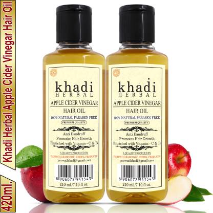Khadi Herbal Apple Cider Vinegar Hair Oil Promotes Hair Growth (Pack Of-2)  Hair Oil - Price in India, Buy Khadi Herbal Apple Cider Vinegar Hair Oil  Promotes Hair Growth (Pack Of-2) Hair