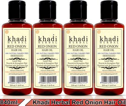 Khadi Herbal Red Onion Hair Oil Preventing Hair Loss Promoting Hair Growth Pack Of 4 Hair Oil Price In India Buy Khadi Herbal Red Onion Hair Oil Preventing Hair Loss