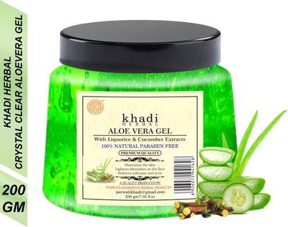 Khadi Herbal 100 Natural Aloevera Gel With Liquorice Cucumber Extracts Price In India Buy Khadi Herbal 100 Natural Aloevera Gel With Liquorice Cucumber Extracts Online In India Reviews Ratings