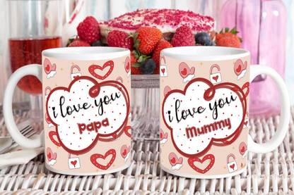 Trendoprint I Love You Papa I Love You Mummy Ideal And Sweet Gift For Daddy Mommy