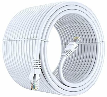 Hight Spedd LAN Cable with Snagless Rj45 Connectors Cat 6 Ethernet Cable 25 ft Flat White Internet Cable with Clips 