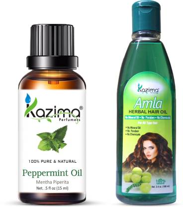 KAZIMA Combo of Peppermint Oil 15ML and Amla Herbal Hair Oil 100ML Anti Hair  Loss Treatment & Dandruff Control Hair Oil - Price in India, Buy KAZIMA  Combo of Peppermint Oil 15ML