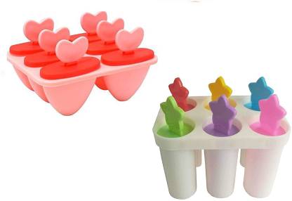 CREW4 Ice Cream/ Kulfi Maker Moulds/ Manual Ice cream Maker Multicolor Plastic Ice Cube Tray