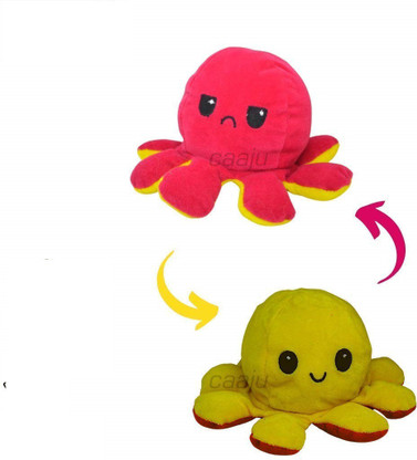 red and yellow octopus plush