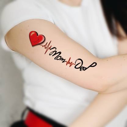 Ordershock Heart with Mom and Dad Tattoo Temporary Body Waterproof Boy and  Girl Tattoo - Price in India, Buy Ordershock Heart with Mom and Dad Tattoo  Temporary Body Waterproof Boy and Girl
