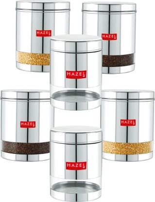 Hazel 2500 ml Silver Stainless steel Container Set Set of 8-wae 