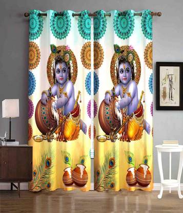 BLENZZA DECO 152 cm (5 ft) Polyester Semi Transparent Window Curtain (Pack Of 2)