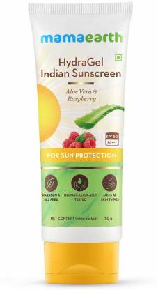 MamaEarth Hydragel Indian Sunscreen with Aloe Vera & Raspberry for Sun Protection