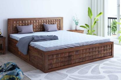 Springtek Dreamer Pure Sheesham Wood, Wooden King Size Bed With Storage Drawers