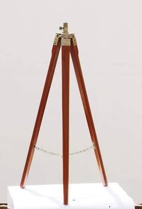 Shaimperial Enterprises Wooden Tripod Floor Lamp Stand Without Shade And Bulb Antique Finish Compass Bulb Antique Finish Lamp Compass, Floor Lamp Stand Without Shade