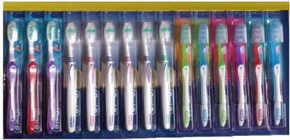 Oral B 6 Shiny Clean 6 Fresh Clean 3 Cavity Defense Toothbrush 1 Set Of 15 Pcs Medium Toothbrush Buy Baby Care Products In India Flipkart Com
