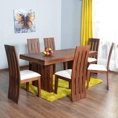 Six Seater Dining Table With Chairs, Wooden Dining Table And Six Chairs