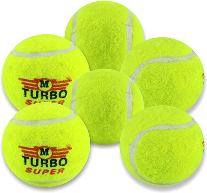 TURBO YELLOW TENNIS BALL RED PACK OF 6
