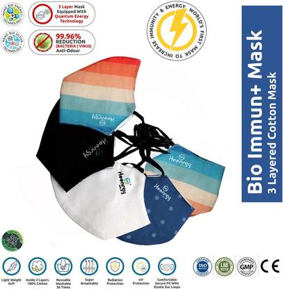 heenrgy biotech bio immun mask mask increase immunity energy antiviral antimicrobial antiodour antidust antipollution nano bio energy technology nano bio silver technology 99 99 kill odour causing bacteria washable reusable 3 layer mask unisex