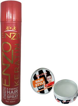 Onelook Enzo Hair Spray Professional Red 420ml With Yarlay Hair Styling Wax For Strong Hold Wet Look 100ml Combo Pack Of 2 Price In India Buy Onelook Enzo Hair Spray