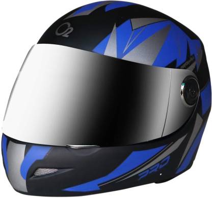 O2 Max Pro Full Face Helmet with Scratch Resistant Mercury Visor, Cross Ventilation Motorbike Helmet